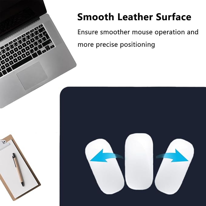 PU Leather Desk Pad Protector Gaming Mouse Pad Non Slip Desk Mat for Keyboard and Mouse Waterproof Desk Writing Pad for Office and Home Desk Accessories(Dark Blue, 31.5 * 15.7)