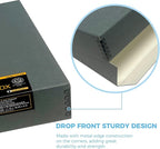 Lineco Museum Archival Storage Box, 11.75x18.25x3 in. Drop Front Design. Acid-Free with Metal Edge. Organize Photos, Pictures, Prints, Documents, Crafts, DIY. Gray, 2 Pack