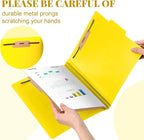 Skyygemm 12 Pcs Classification Folders Letter Size, 1 Divider Pressboard File Folder with Fasteners, Expanding File Organizer Bulk for School Teachers, Office Employee, Coworker, Staff (Yellow)