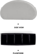 BONNY DODO Remote Control Holders Organizer Box with 5 Compartment PU Leather Multi-functional Office Desk Storage Caddy Store Tv Remote for Media Player,Brush,Pencil,Glassees&Office Supplies (Gray)