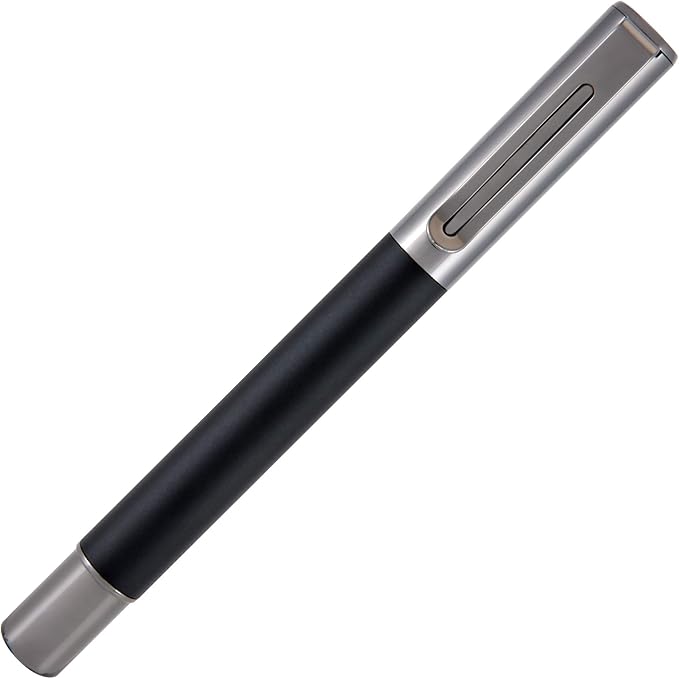 Monteverde USA Ritma Fountain Pen in Black – Stub Nib Calligraphy JoWo Stainless Steel Refillable Ink Cartridge/Converter – Perfect for Artists & Calligraphers