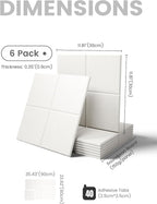Fluxynara Large Felt Bulletin Board 36" x 24"Cork Board Alternative-6 Pack with 40 Safe Removable Adhesive Tabs, Cork Boards for Walls Cork Board for Home Office Classroom Pin Board-Milky White
