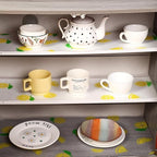 Lemon Print Shelf Liner with Green Leaf – Non-Adhesive Waterproof Drawer and Cabinet Liner – Decorative Kitchen Shelf Paper for Pantry, Closet, Cupboard, Countertop