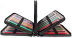 Vomgomfom Colored Pencil Case - 200 Slots Pencil Holder with Zipper Closure Twill Fabric Large Capacity Pencil Case for Watercolor Pens or Markers, Pencil Case Organizer for Artist (Black Flower)