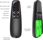 Presentation Clicker with Case Storage: Wireless Presenter Remote: Red Laser Pointer Computer Clickers, USB C PowerPoint PPT Clicker for Mac Laptop, Slideshow Google Slide Advancer