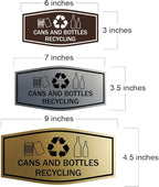 Fancy Cans and Bottles Recycling Sign (Ivory/Dark Brown) - Medium
