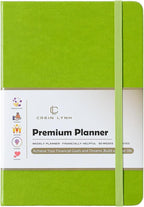 Crein Lynh 2025-2027 Premium Planner, Weekly & Monthly Calendar Planner with Budget & Goal Setting, January 2025 – December 2027, Tabs, Inner Pocket, Daily Journal Organizer for Women, A5, Green