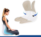 Ergonomic Back Support for Office Chair Cushion with Lumbar Pillow, Posture Corrector for Desk Chairs, Comfortable Memory Foam Seat Cushion for Lower Back Pain Relief, Beige