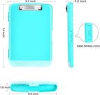 Plastic Clipboard with Storage,TFDLCG zm Clip Boards 8.5x11 with Pen Holder,A4 Nursing Clipboard Folder Heavy Duty for Women Teachers Work, School Office,Mint Green