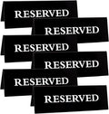 6 Pieces Plastic Reserved Table Sign for Wedding Acrylic Double Side Table Tent Black Guest Reservation Tables Seat Sign 5.9 x 2 Inches Reserve Seating Signs for Restaurant Chairs Wedding