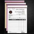 Custom Carbonless Sales Invoice Form Books for Small Business, Personalized NCR 2-Part Receipt Book with Carbon Copies, Cover Add Company Name, Address and Number Printed