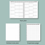 POPRUN Planner 2025-2026 (Large - 8.5'' x 10.5'') Academic Weekly Calendar (July 2025 - June 2026) with Hourly Time Slots, Monthly Tabs, 100GSM Thick Papers, Spiral Leather Cover - Blue Green