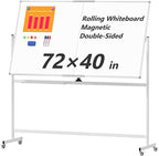 Neatsure Large Rolling Whiteboard on Wheels, 72" x 40" Double-Sided Mobile White Board with Stand, Portable Standing Magnetic Dry Erase Board Easel for Home Office Classroom School, Silver