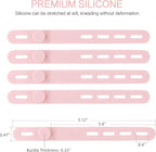 Donruby 24Pcs Silicone Cable Ties - Reusable & Washable with Locking Buckles, Adjustable Fastening Cable Management Straps, Multi-Purpose High Elasticity Cord Organizer (Pink)