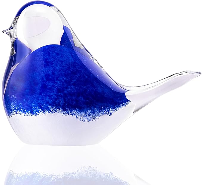 ORRFIDDY Glass Bird Figurines Art Collectible Ornaments Statue Figurines Paperweight Modern Handmade Sculpture Home Decor