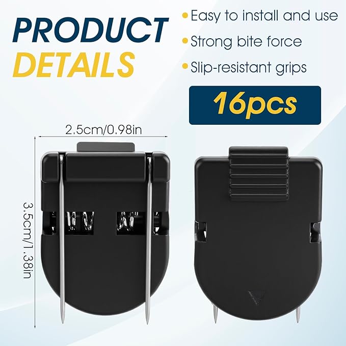 Quilax 16Pack Cubicle Clips for Fabric Walls, Cubicles Wall Clips, Bulletin Board Clip, Cubicle Accessories for Notes Photos Documents(Black)