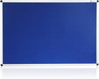 VIZ-PRO Notice Board Felt Blue, 48 X 36 Inches, Silver Aluminium Frame