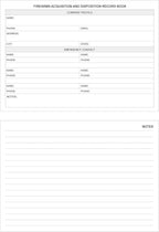Firearms Acquisition and Disposition Record Book – Firearm Log Book, A&D Gun Log Book/ATF Gun Log Book/Record Book - 100 Pages, 10" x 7", Green