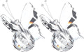 PATIKIL 2 Pcs Butterfly Crystal Paperweight, 75mm / 3 Inch Crystal Paperweight Paper Weight for Home Office Desktop Table Decor Wedding Party Jewelry Ornaments, White