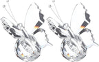 PATIKIL 2 Pcs Butterfly Crystal Paperweight, 75mm / 3 Inch Crystal Paperweight Paper Weight for Home Office Desktop Table Decor Wedding Party Jewelry Ornaments, White