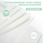 SUQJOY Lined Journal Notebooks for Writing, 100 GSM Thick Paper, 1 Pack Hardcover Notebooks, A5 College Ruled Notebook, Journaling Notebook for School/Travel/Office (Light Green- 1 Pack)