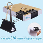 XIIFIIFII 3 Inch Extra Large Binder Clips (24 Pack), Black Jumbo Binder Clips, Heavy Duty Paper Clamps, Big Metal Paper Clips for Office, Home, School, Art Supplies