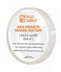 AJ Sign World 1" MAX Strength Banner Hem Double Sided Permanent Tape (1-Inch x 164-Feet/55 Yard)