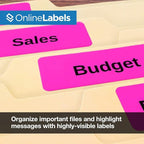 Neon Pink Address Labels - 2.625 x 1 - Pack of 3,000 Labels, 100 Sheets - Inkjet/Laser Printer - Online Labels