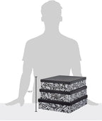 Soul & Lane Modern Botanical Decorative Cardboard Boxes with Lids, Set of 3 Black and White Floral Letter Storage for Documents, Memory Boxes for Keepsakes, Photos, Scrapbooks