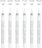 Grabie 6 White Extra Fine Tip Acrylic Paint Marker Set, 6 Pack, 0.7mm Acrylic Paint Pens for Highlights, Highlight Markers (6 White Acrylic Markers)