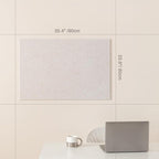 Lightomorrow Thickened Bulletin Board - 36 x 24 Inches, Decorative Felt Board Pin Board for Wall - 3' x 2' Foldable Photo Display Board with Self-Adhesive Tape, Includes 20 Push Pins - Oatmeal