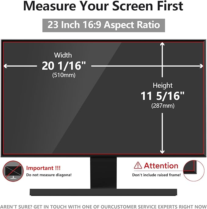 Pozlle 23 Inch Computer Privacy Screen Shield [2 Pack] for 16:9 Widescreen Desktop Monitor - Anti-Glare Blue Light Privacy Filter and Anti Spy Privacy Screen Protector Film
