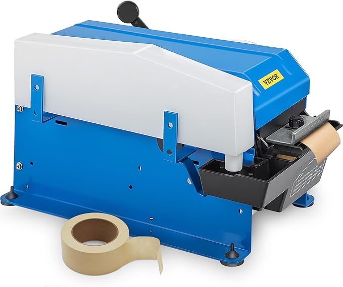 VEVOR Water-Activated Tape Dispenser, Maximum 39.4" x 3.94" Tape, Adjustable Length, Width & Water Level, Manual Tape Dispenser w/Water Brush, Carton Packaging for Express Box, Gift Box