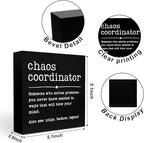 Funny Chaos Coordinator Gifts Office Decor, Chaos Coordinator Wooden Box Sign, Thank You Gifts, Home Farmhouse Table Shelf Desk Decor Accessories, Appreciation Gifts for Coworkers Colleague Leader
