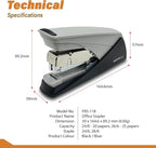 INOZTO Easy-Flat Stapler: Effortlessly Staple 20-25 Sheets with 50% Less Force Features Flat Clinch tech, Anti-Slip Base & Custom Logo Option Durable Steel/ABS Design (Black/White)