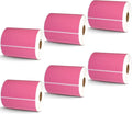 BETCKEY - 4" x 3" Shipping & Multipurpose Labels Compatible with Zebra & Rollo Label Printer,Premium Adhesive & Perforated[Pink, 6 Rolls, 3000 Labels]