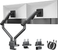 monTEK Dual Monitor Stand Mount with USB for Up to 35" Screens, Each Arm Holds Max 24.25lbs, Full Motion Adjustable Monitor Arm Desk Mount with C-Clamp/Grommet, Space Gray MA1010UCDG-D