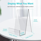 Boloyo Acrylic Book Stand with Ledge,6PC 6 Inch Clear Acrylic Display Easel Transparent Display Stand Holder Tablet Holder for Displaying Books,Magazine,Plate,Pictures,Artworks, CDs