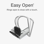 Cardinal 3 Ring Binder, Binders for School and Office, Durable 3 Inch Premier Easy Open Binder, ONE-Touch Locking Slant-D Rings, 650-Sheet Capacity, ClearVue Cover, PVC-Free, White (10330)