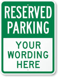 SmartSign 24 x 18 inch Custom “Reserved Parking” Metal Sign - Add Text, 80 mil Laminated Rustproof Aluminum, Green and White, Made in USA