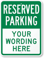 SmartSign 24 x 18 inch Custom “Reserved Parking” Metal Sign - Add Text, 80 mil Laminated Rustproof Aluminum, Green and White, Made in USA