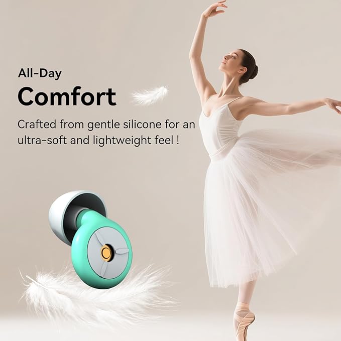 AuralProtek Ear Plugs for Sleeping Noise Cancelling, 24-30dB Ear Plugs for Noise Reduction, Hearing Protection, Silicone Soft Reusable EarPlugs for Sleep, Concert, Focus with Case & 4 Pair Eartips