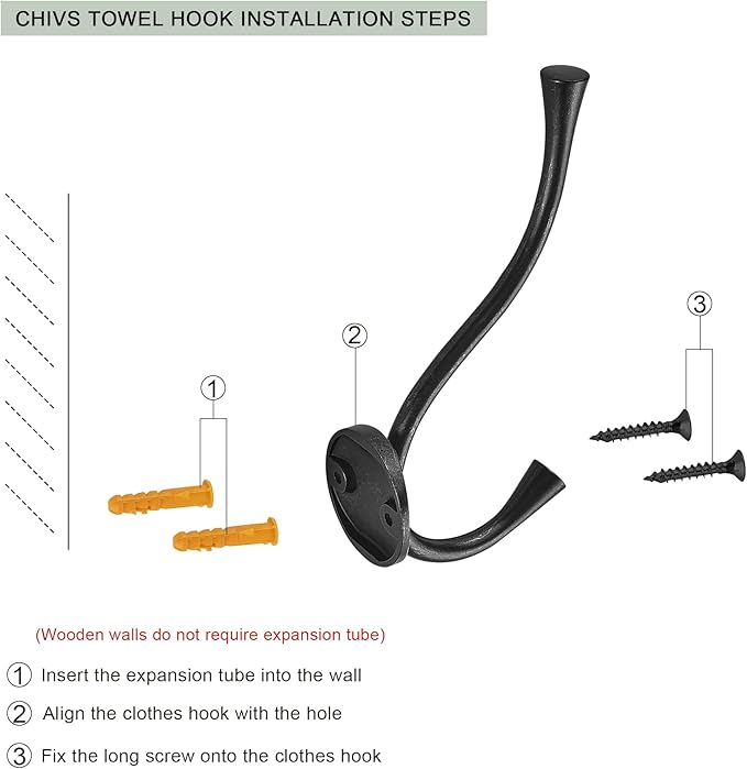 Sailing 3 Pack Coat Hooks - Antique Black Coat Hooks Decorative Wall Hooks for Bathroom Living Room Bedroom Hanger for Robe Dressing Room Fitting Room