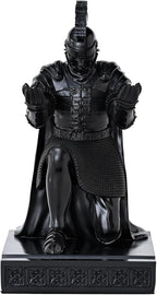 CYXStar Roman Praetorian Prefect Warrior Knight Pen Holder Desk Ornament Resin Praetorian Guard Mobile Phone Stand Desk Accessories and Organizer for Office with a Letter Opener (Black)