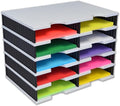 Ultimate Office TierDrop Literature Organizer/Forms Mailroom Classroom Sorter, 10-Compartments with Optional Add-On Tiers for Easy Expansion, Gray w/Black…