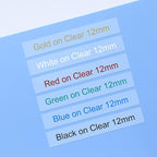 COLORTY Replacement for Brother P-Touch Label Maker Tape TZe 12mm 0.47 Clear Ribbon Laminated TZ Color on Transparent Refills for Ptouch PT-D210 D220 H110 1000 1280 D400 Cube, 1/2" x 26.2', 6 Pack