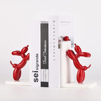 ZHANYUN Cute Balloon Dog Bookends - Animal Book Stoppers for Kids' Books, Unique Home Office Decor