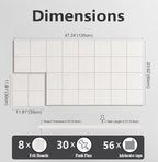 G Gamit Large Felt Wall Tiles Bulletin Board,Large Cork Board Alternative with 30 Pushpins,8-Pack Felt Pin Board with 56 Safe Removable Adhesive Tabs for Home Office School (Oatmeal)