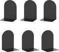 Lulonpon 6 Pieces Book Ends, Bookends, Books Stand, Metal Bookend for Shelves, Black Book Ends for School, Library, Desktop Organizer