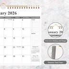 2026 Calendar - 18 Months Calendar 2026-2027 from January 2026 - June 2027, Wall Calendar 2026-2027 with Thick Paper, 11.5" x 14.5", Black